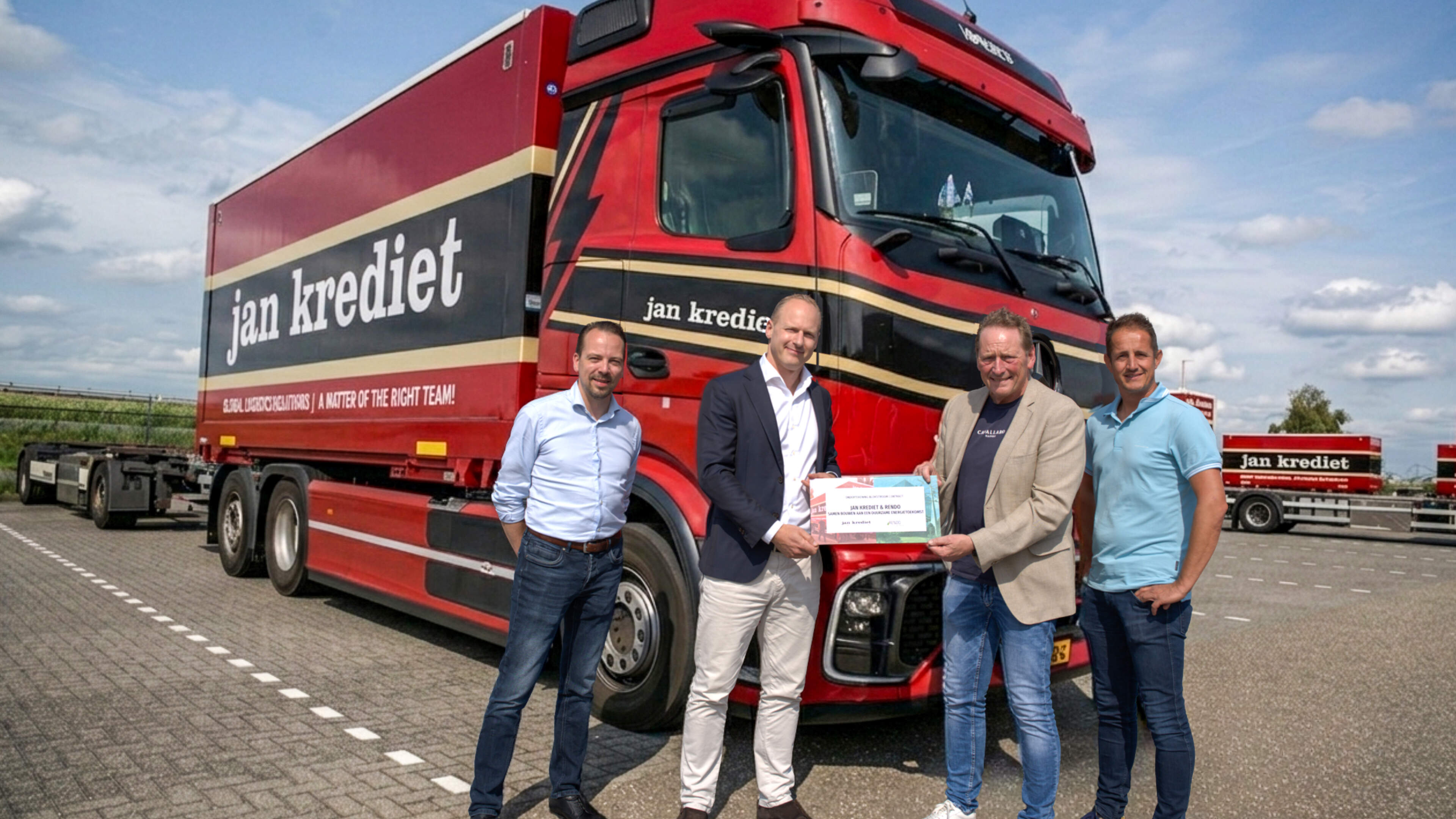 Rendo en Jan Krediet sluiten blokstroomcontract af: extra elektriciteit om vrachtwagens op te laden 