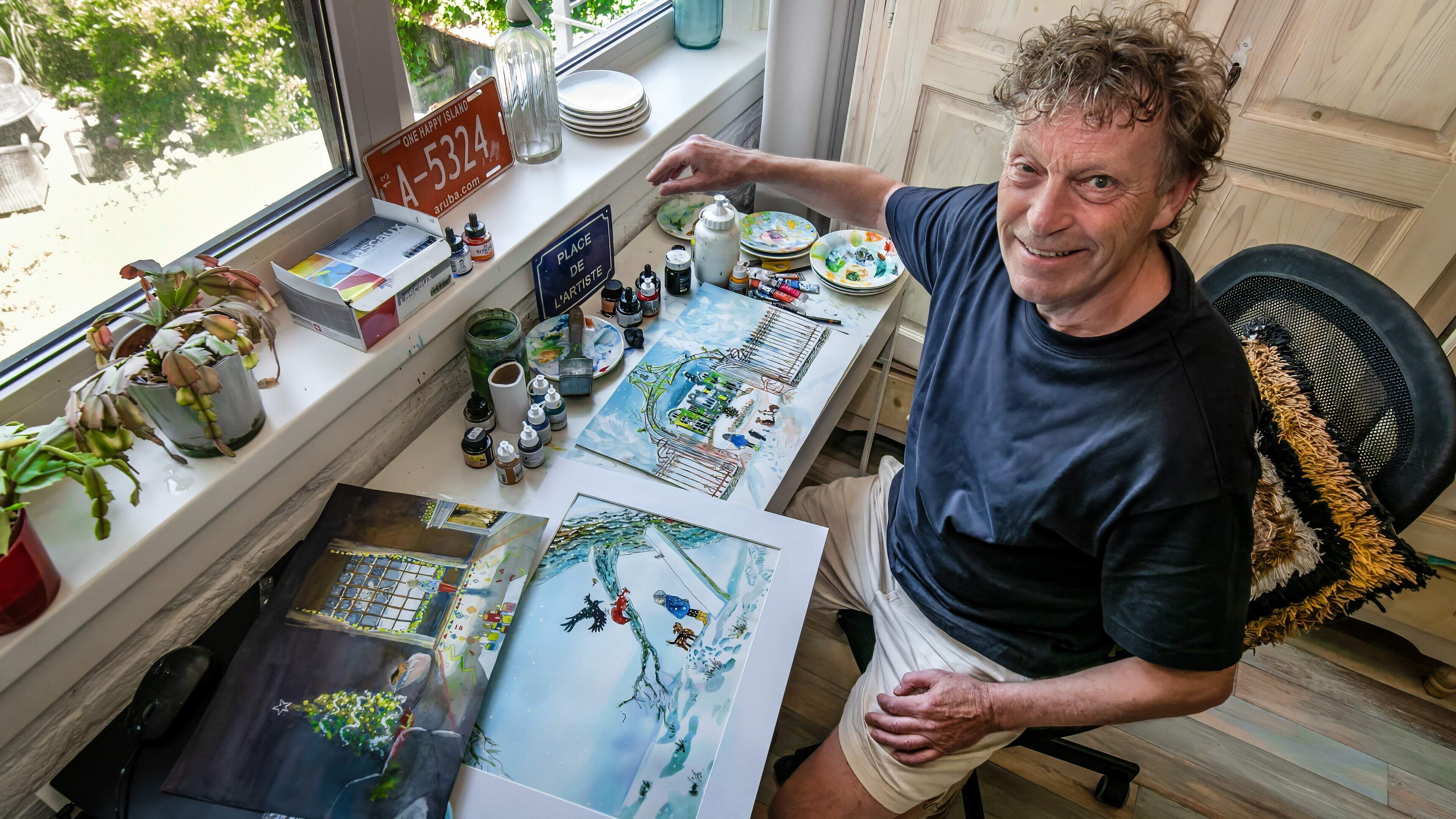 Steenwijker illustrator Géwout Esselink: ’Ik teken wat ik zie, soms zie ik gewoon heel veel’